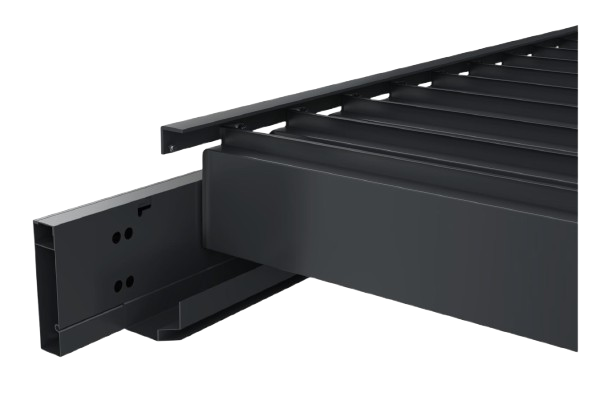 Detajl mehanizma za nastavitev aluminijastih lamel do 90°